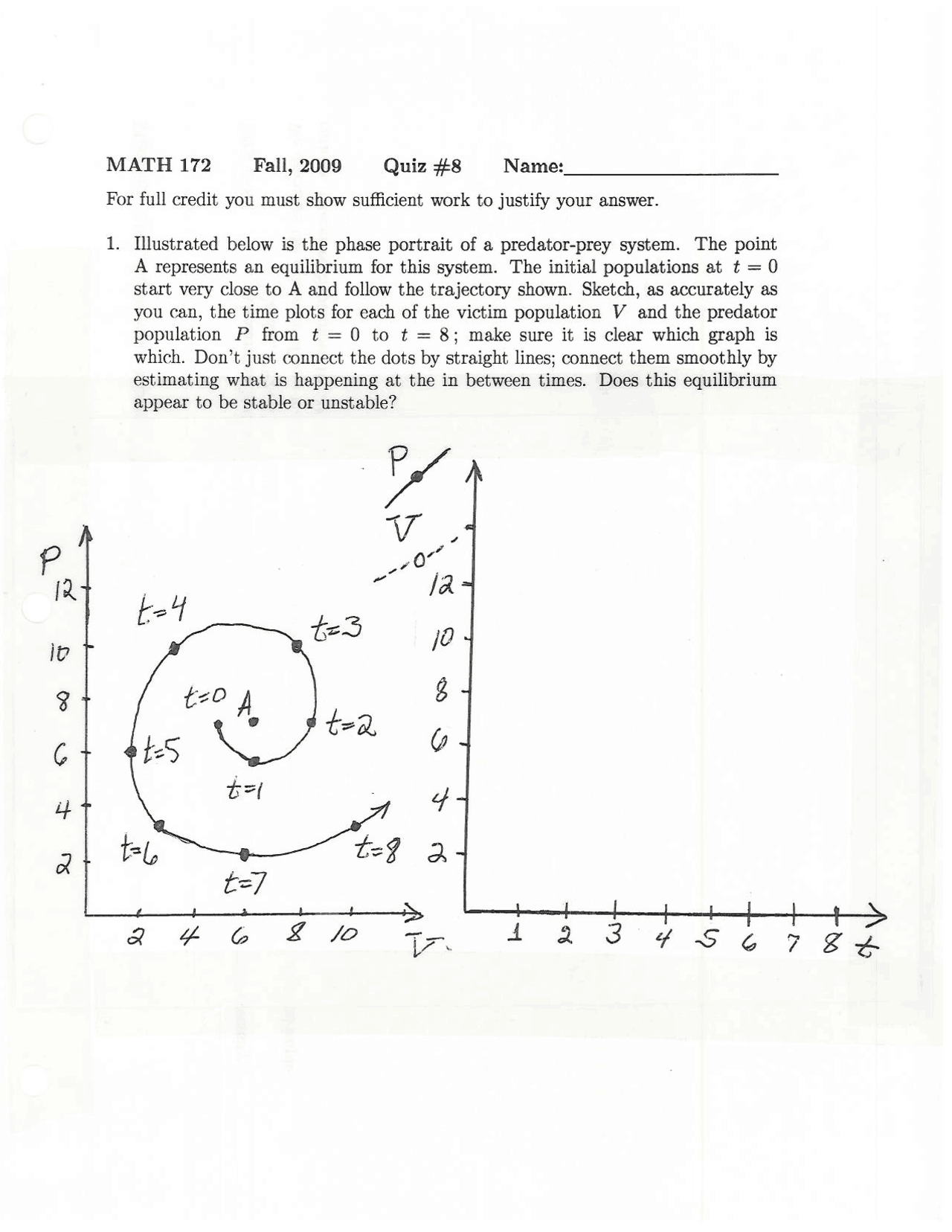 Life Science Math Homework Quiz 8 Solutions - Mathematical Modeling for Life Sciences | MATH 172 ...