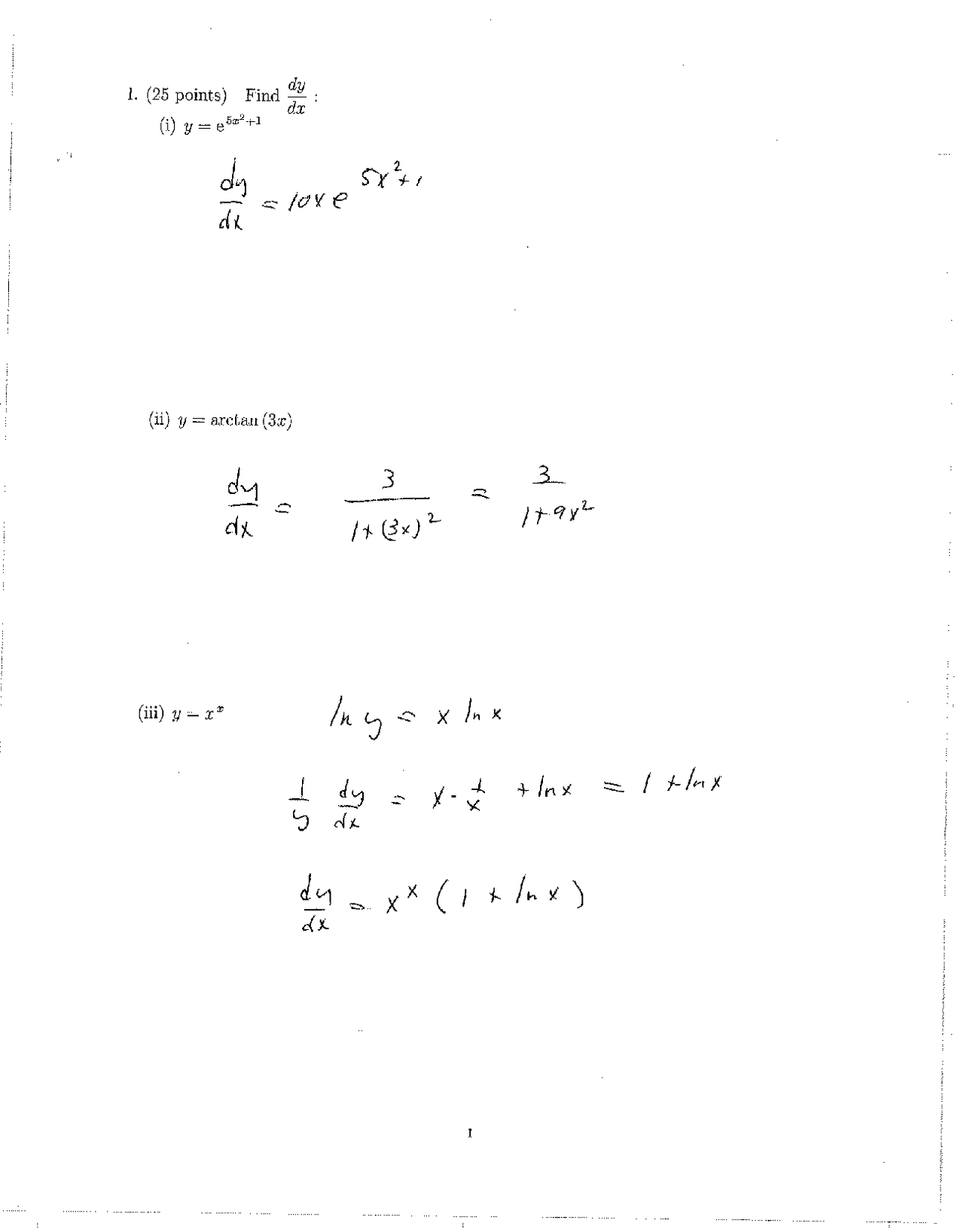 10 Solved Problems on the Calculus I - Final Exam | MATH 221 - Docsity