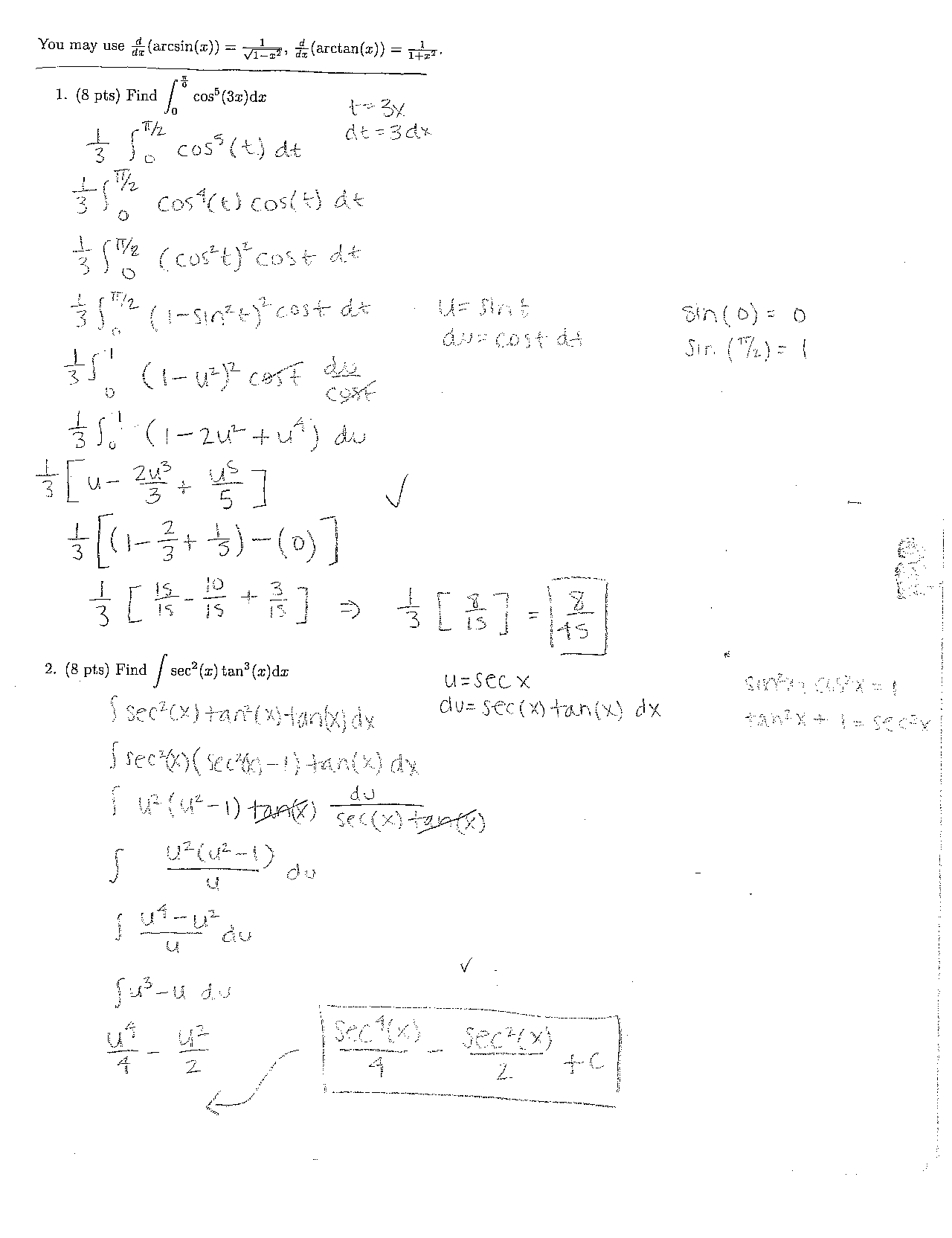 Exam with Solution - Calculus II | MATH 2153 - Docsity