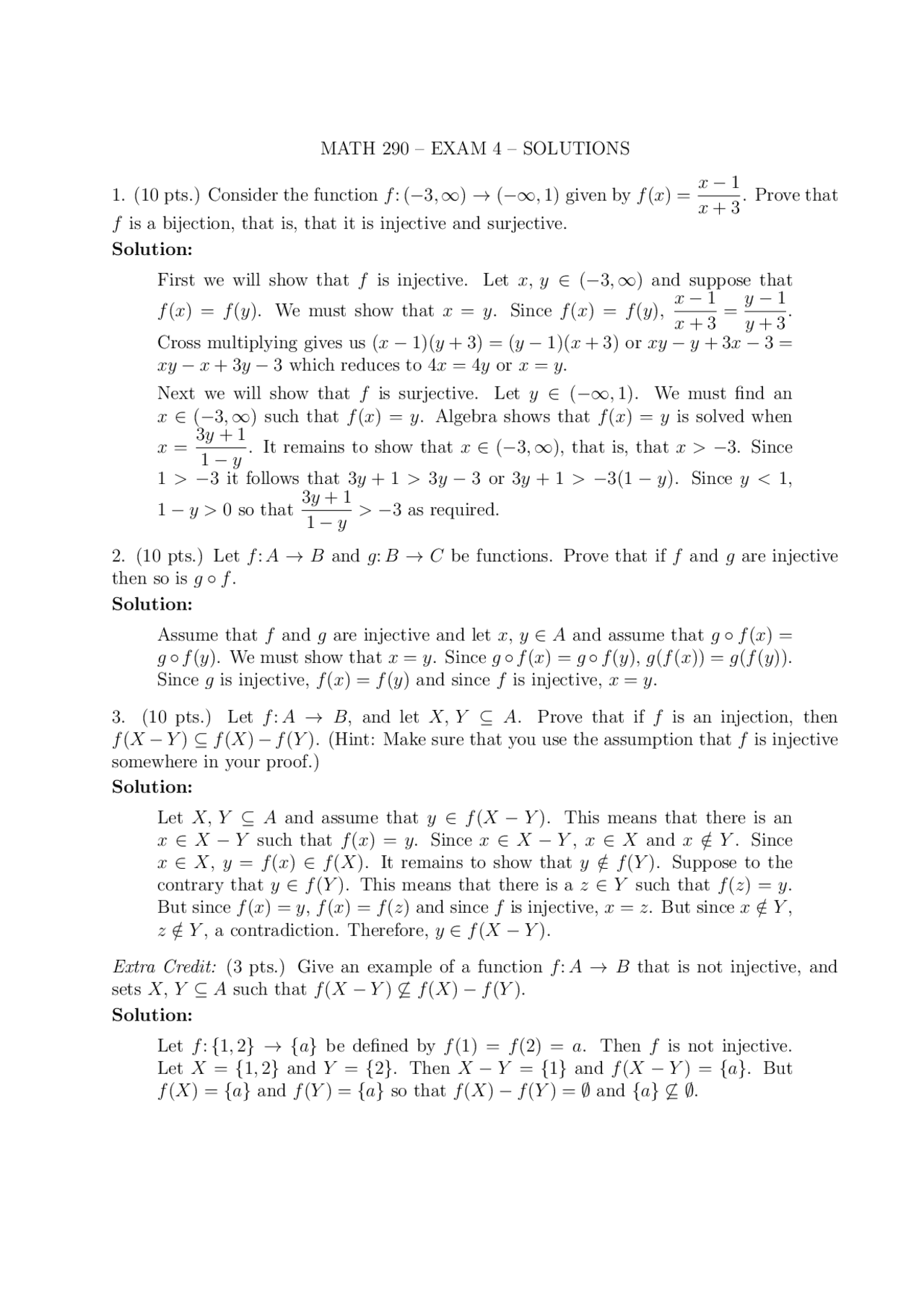 Exam 4 with Solution - Introduction to Advanced Mathematics | MATH 290 ...