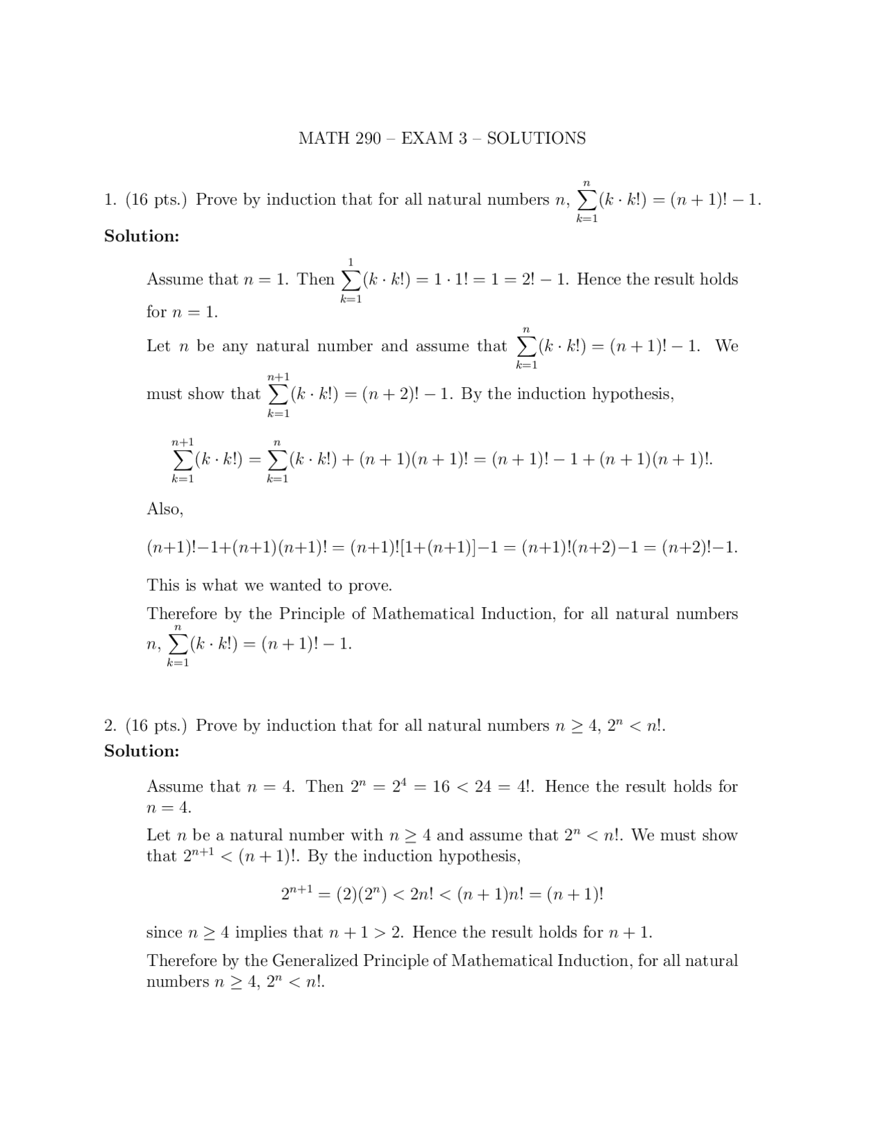 Exam 3 with Solutions - Introduction to Advanced Mathematics | MATH 290 ...