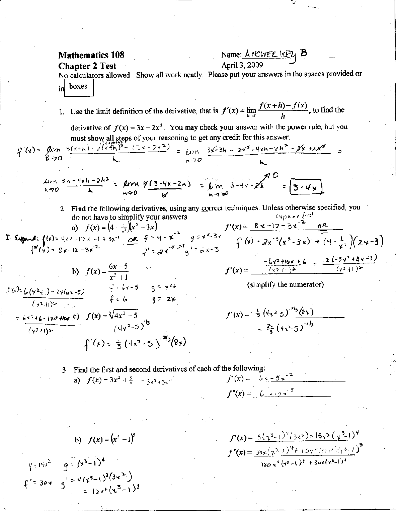 6 Questions with Solution of Calculus, Business Application - Exam 2 ...