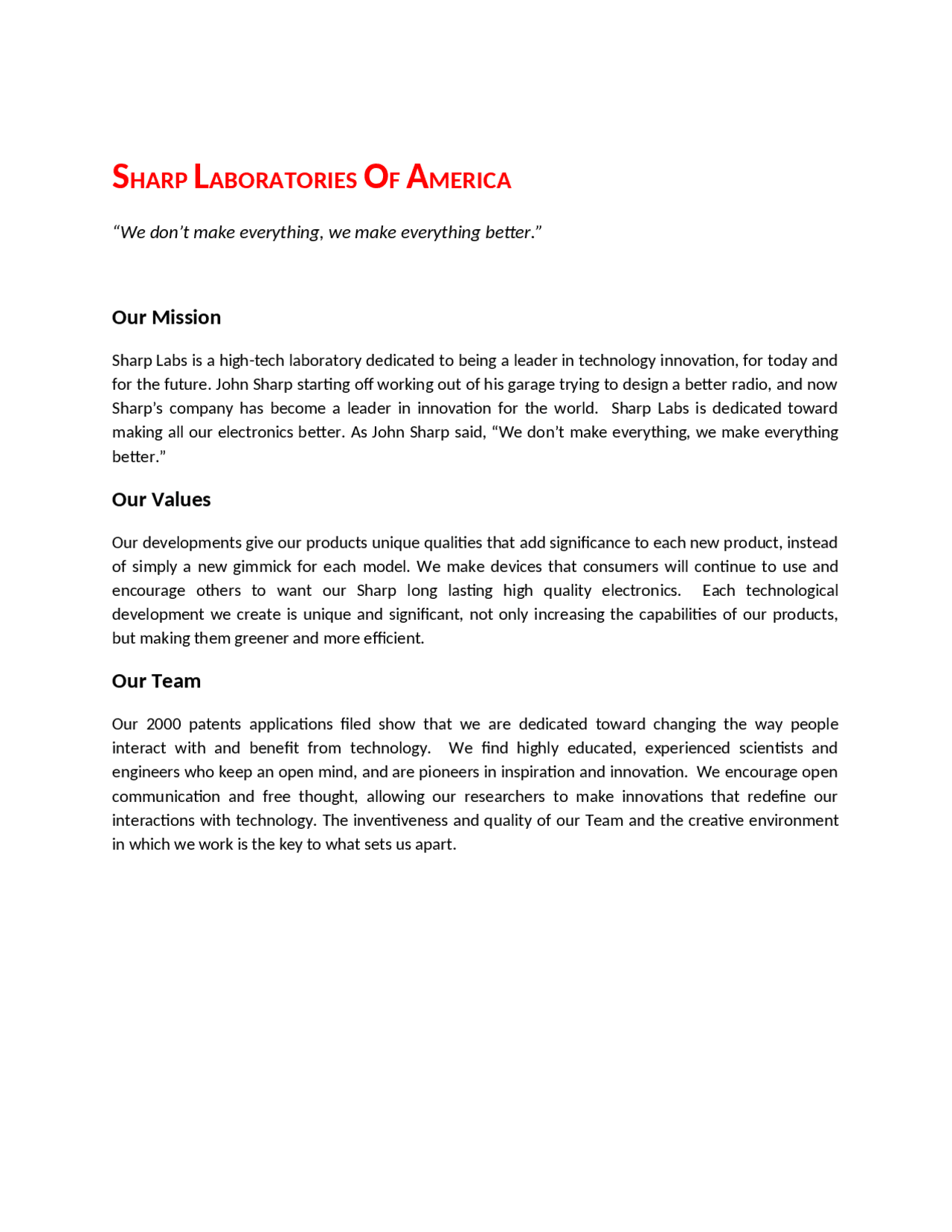 Sharp Laboratories of America History of Rock and RollAmerica MUH