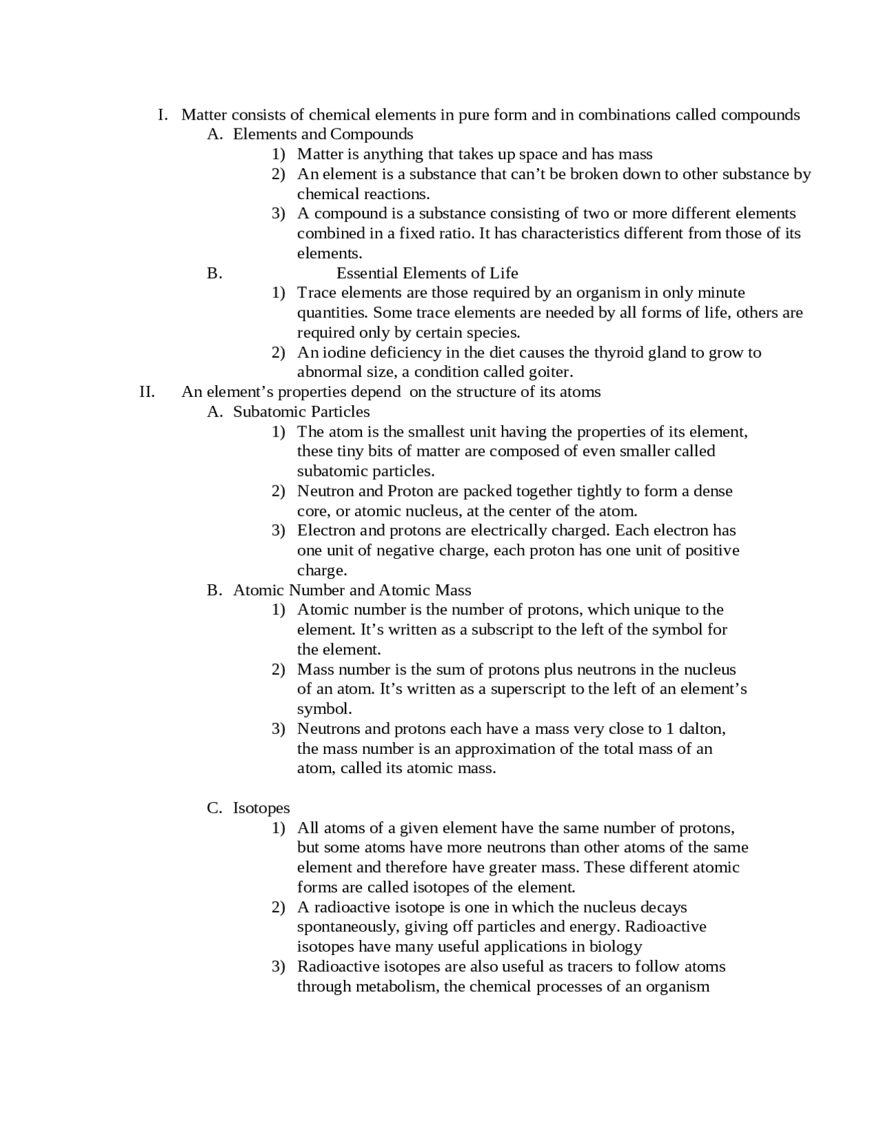 Elements and Compounds, Essential Elements of Life - Notes | AUD 701 ...