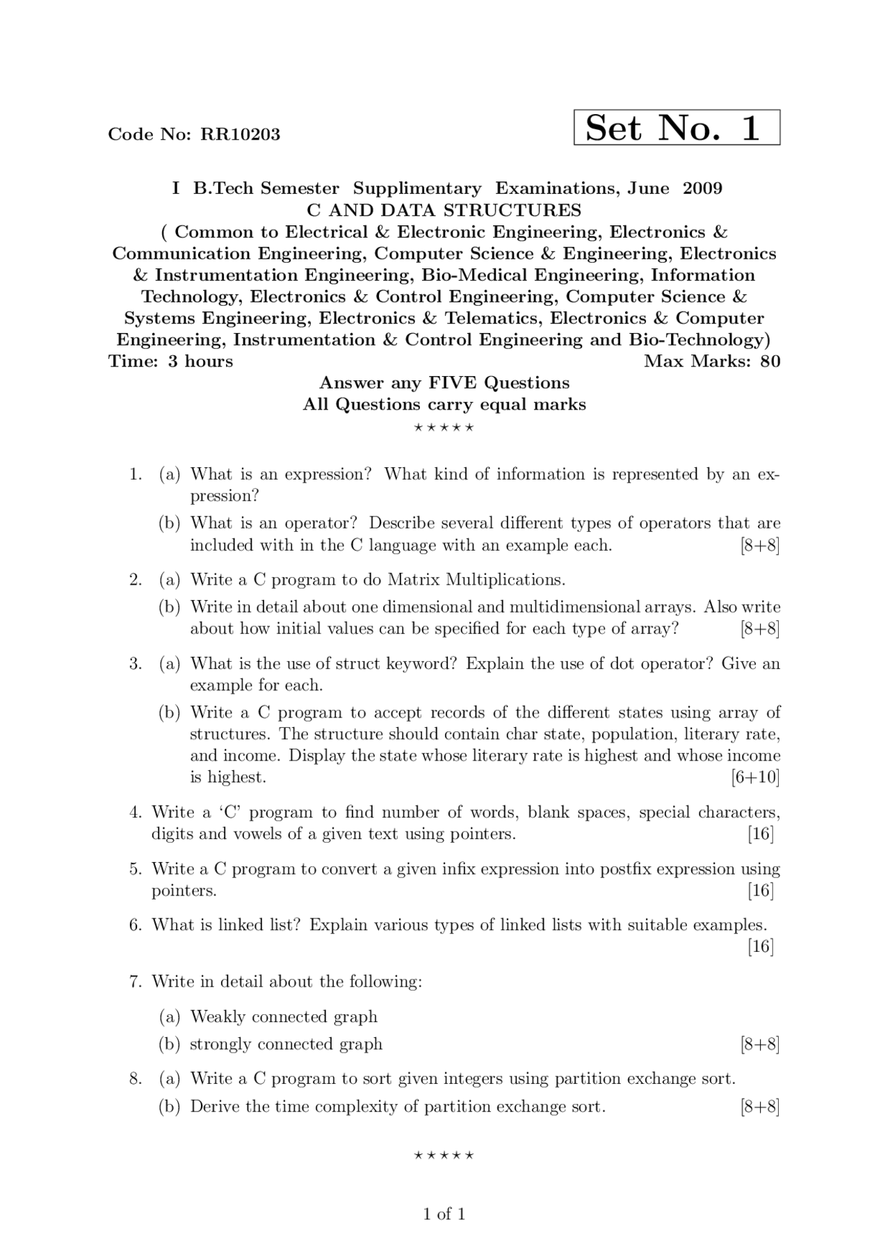 Exam Of C And DATA STRUCTURES Docsity Exam of c and data structures docsity