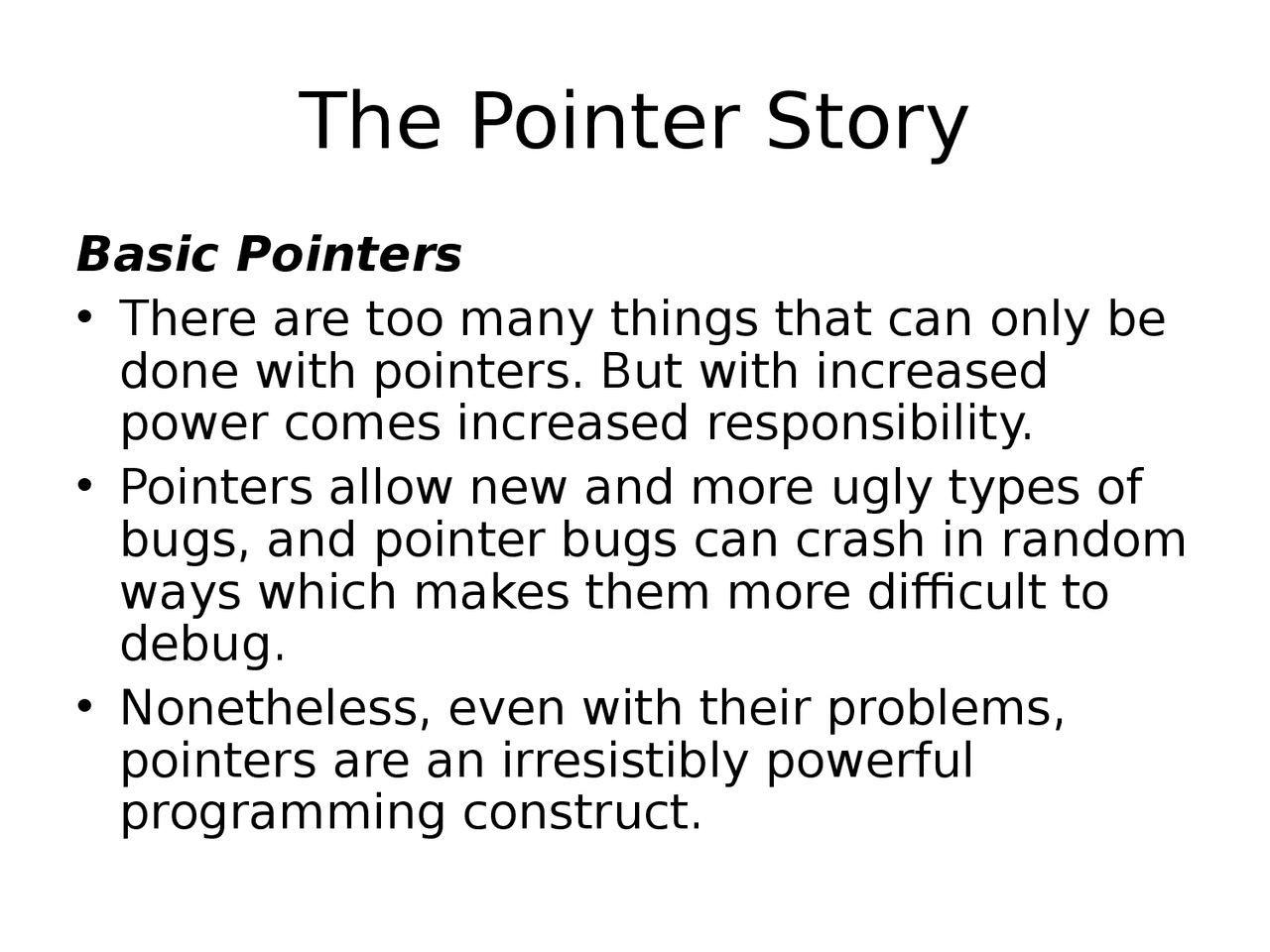 Data Structure - Pointer Story - Notes - Docsity
