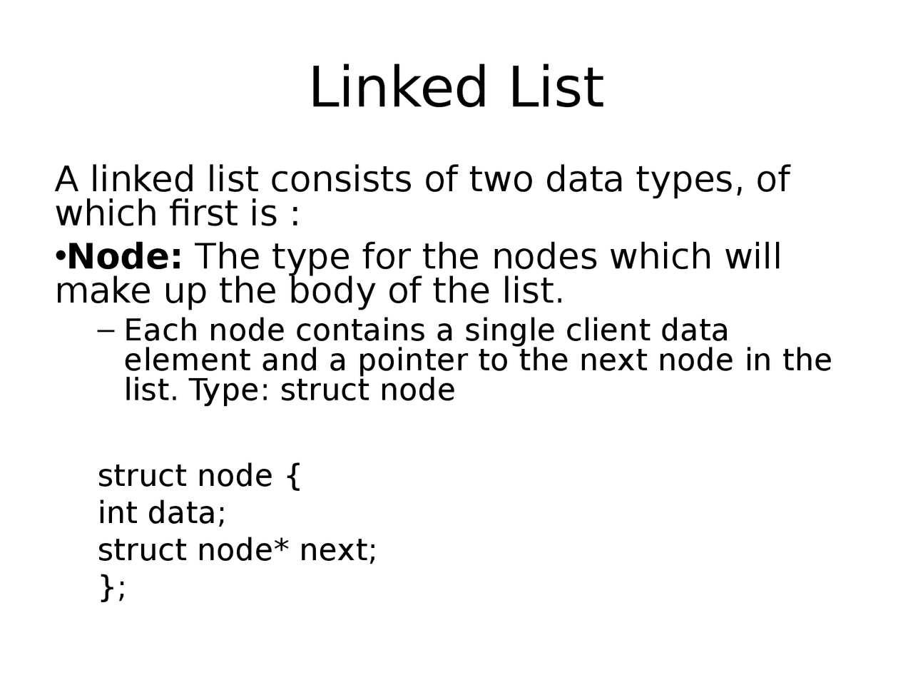 Data Structure - Linked List - Notes - Docsity