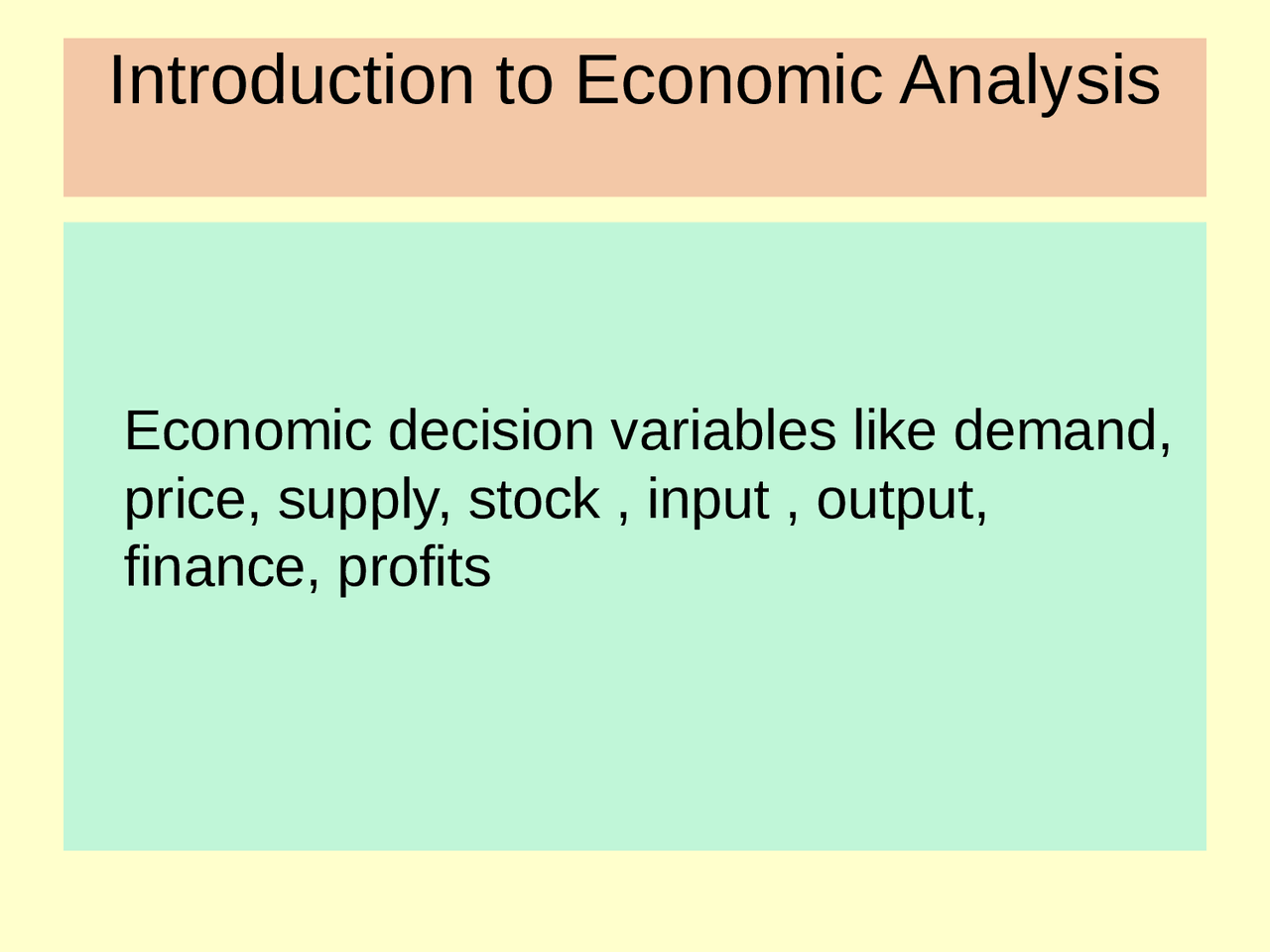 Economics - Introduction to Economic Analysis - Docsity