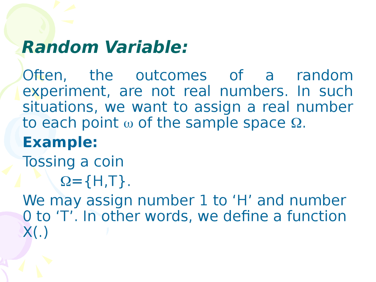 Probability and Statstics - Random Variable - Docsity