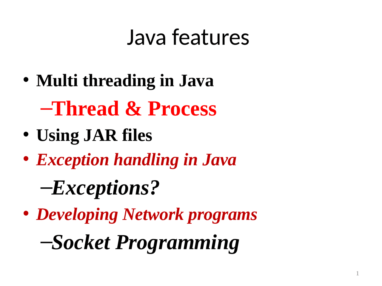 Object Oriented Methodology - java Features. Vyas - Docsity