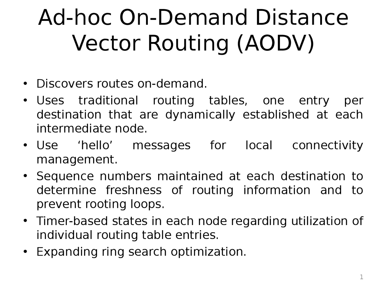 Mobile Computing - Ad - hoc On - Demand Distance Vector Routing (AODV ...