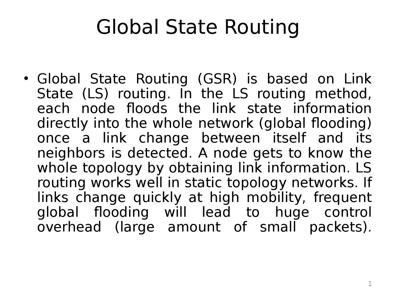 Mobile Computing - Global State Routing | Study notes Mobile Computing ...
