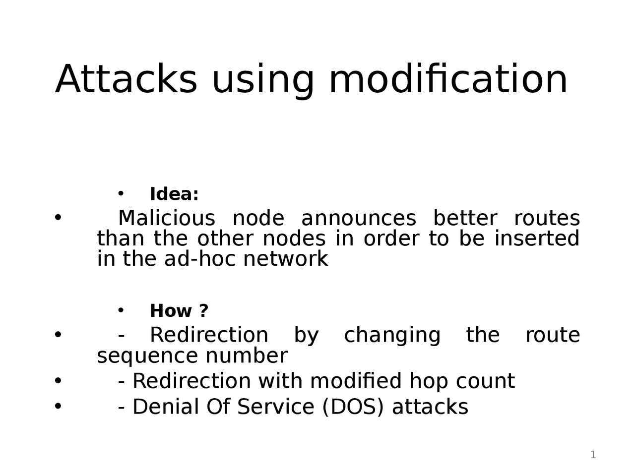 Mobile Computing - Attacks using modification - - Docsity