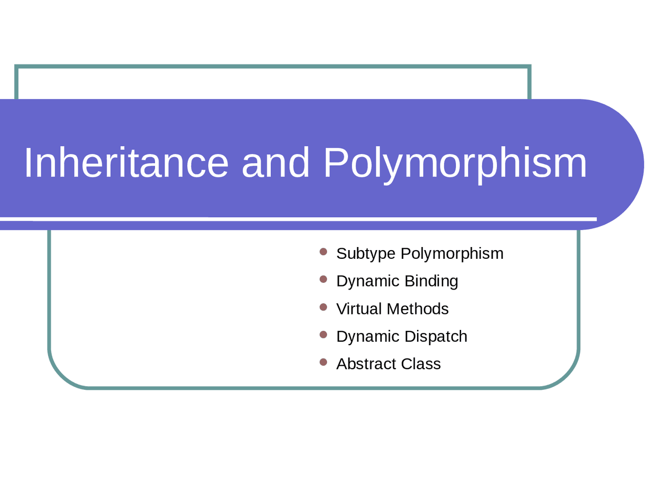 Define Subtype Polymorphism OOPS - Subtypepolymorphism - Docsity