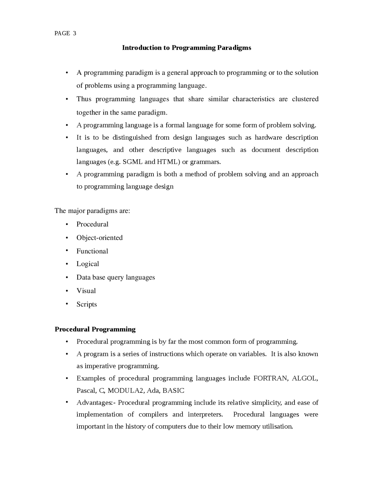 OOPS - Introduction to Programming Paradigms - Docsity