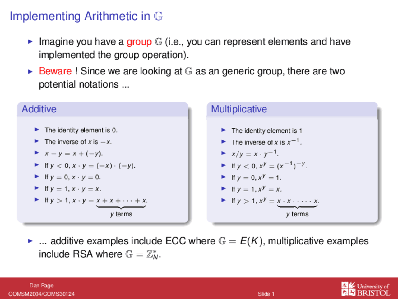 Computer Security Implementing Arithemetic, Lecture Notes - Engineering ...
