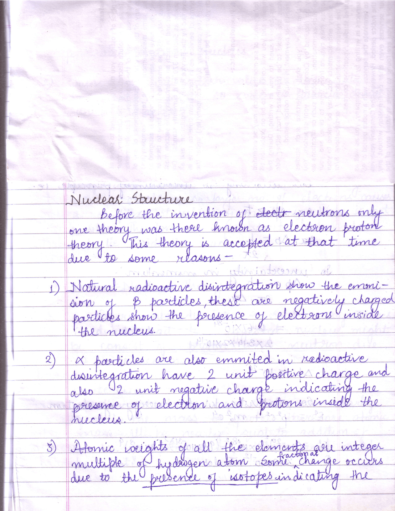 Nuclear Notes Example Physics - Nuclear Structure - Notes - Docsity