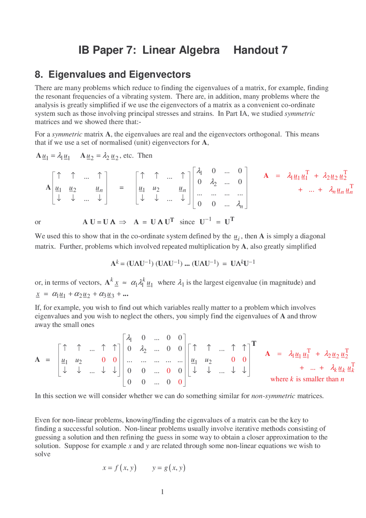 linear algebra (first lecture notes) | pdf Images High... Linear Algebra, Lecture Notes - Mathematics - 7 - Docsity