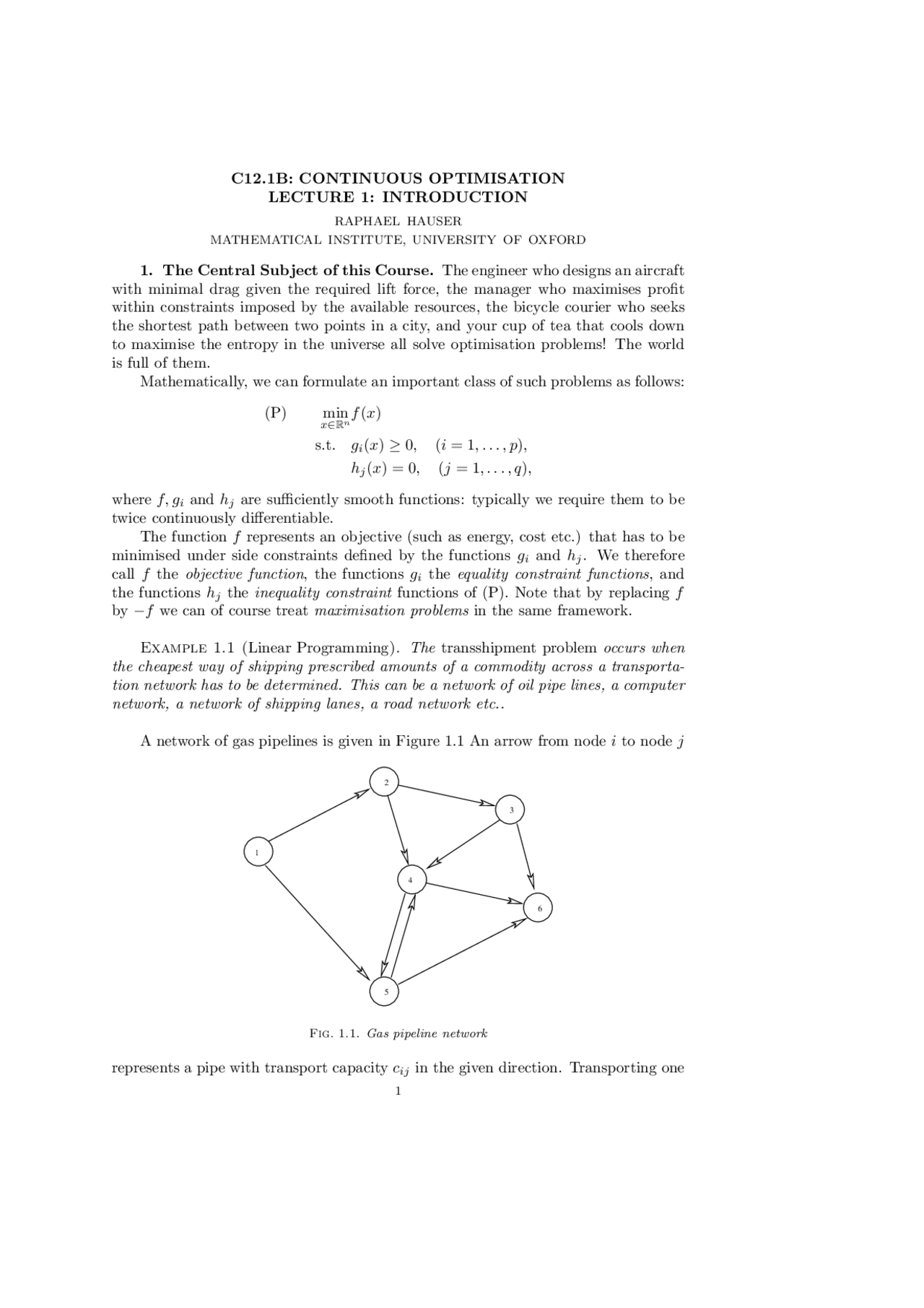 Introduction Optimization, Lecture Notes - Mathematics - - Docsity