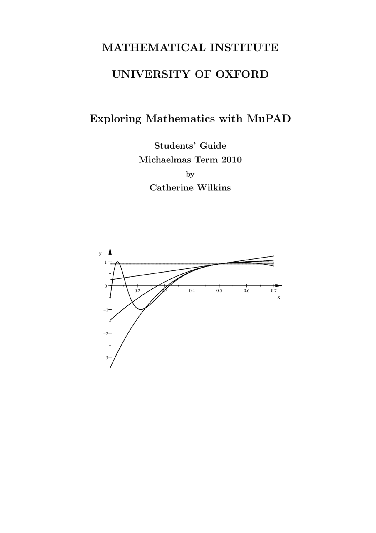 MuPAD Introduction, Lecture Notes - Mathematics - Prof Catherine ...