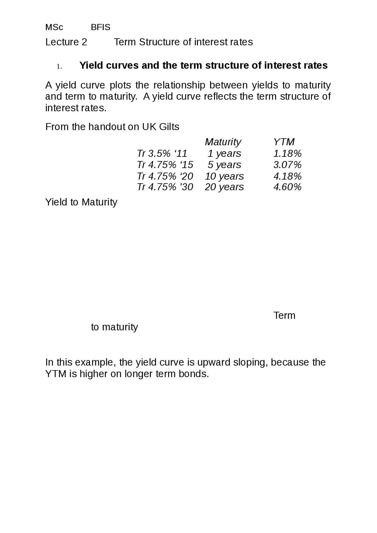 Bonds and Fixed Income Securites - Term Structure of interest rates ...
