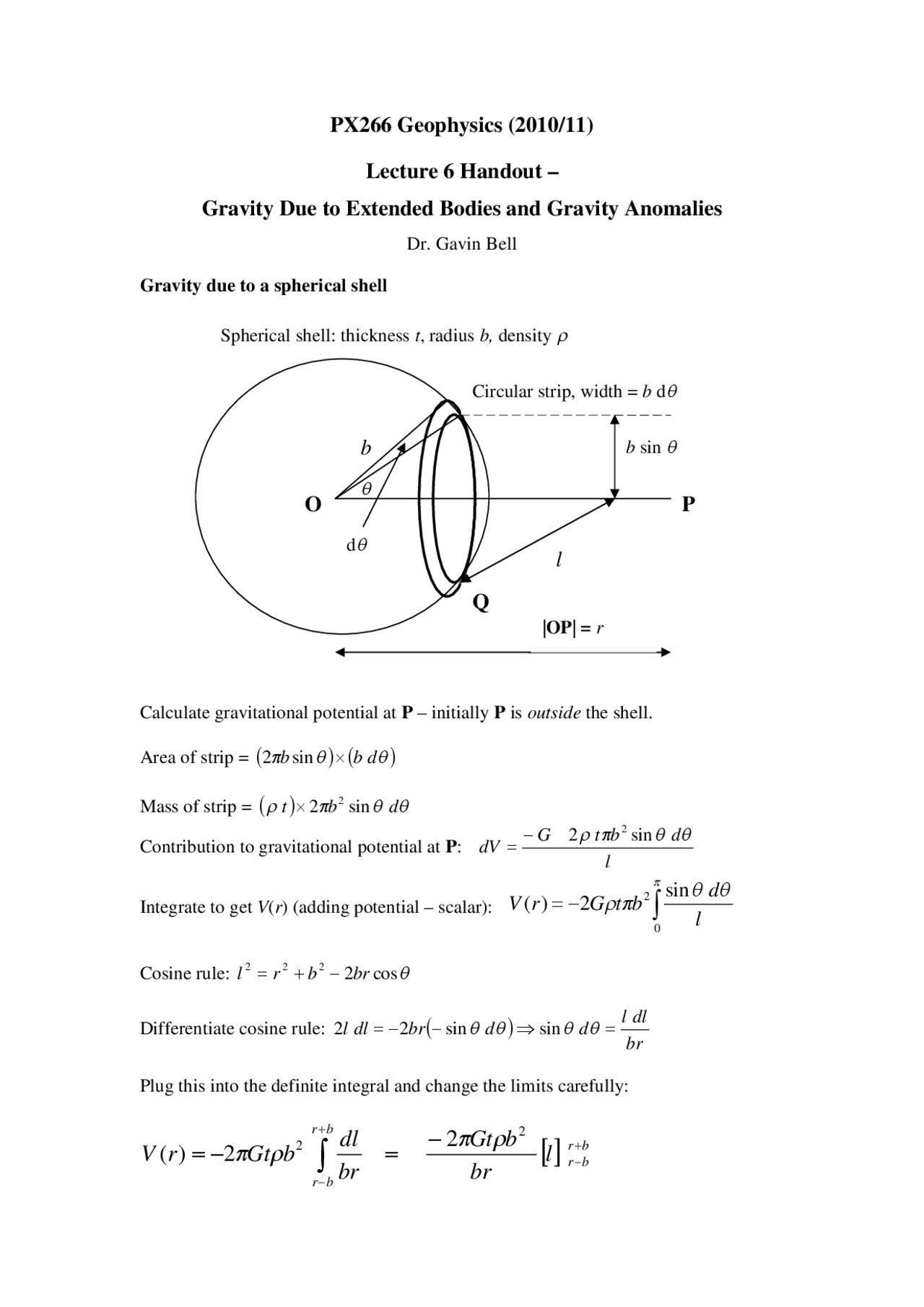 Geophysics, Lecture Notes- Physics - 8 | Study notes Physics - Docsity