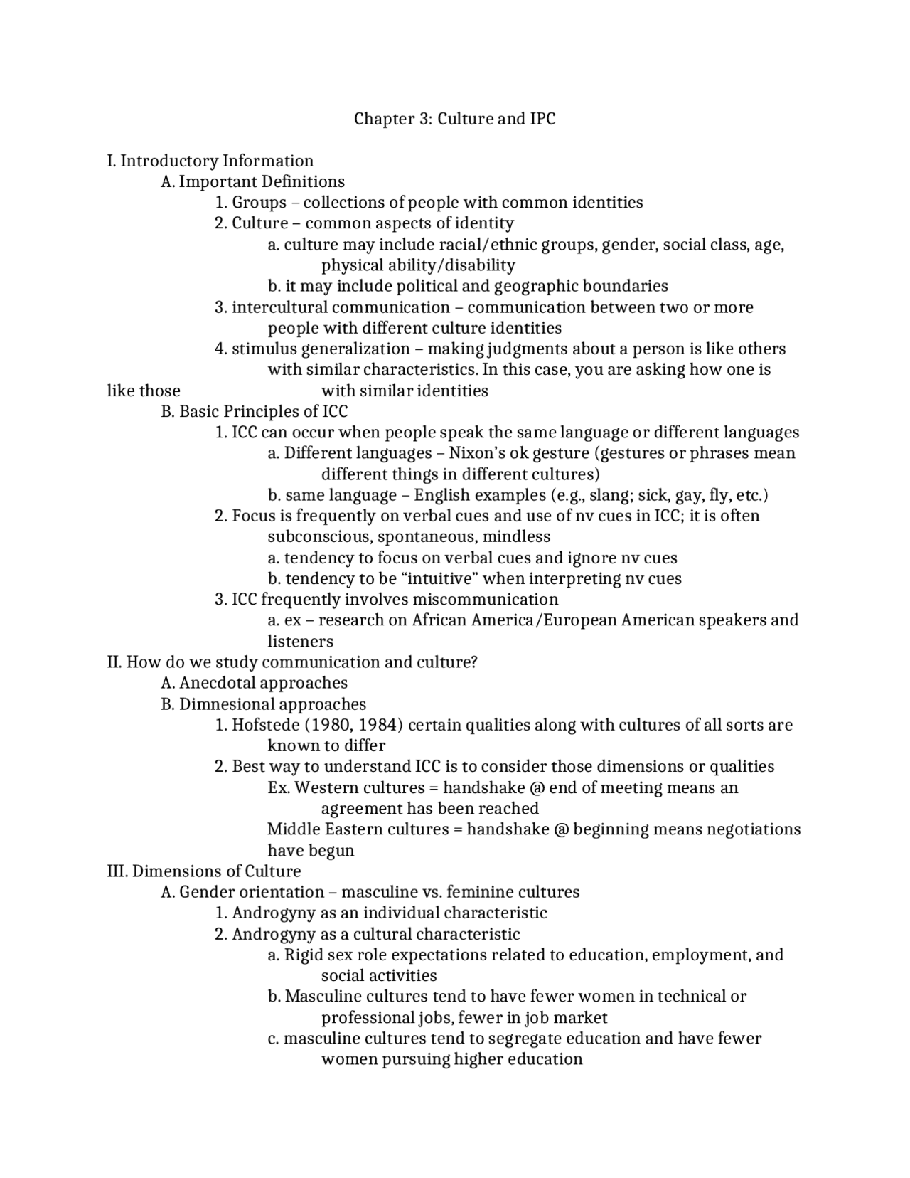 Culture and IPC - Lecture Notes - Interpersonal Communication | SPCM ...