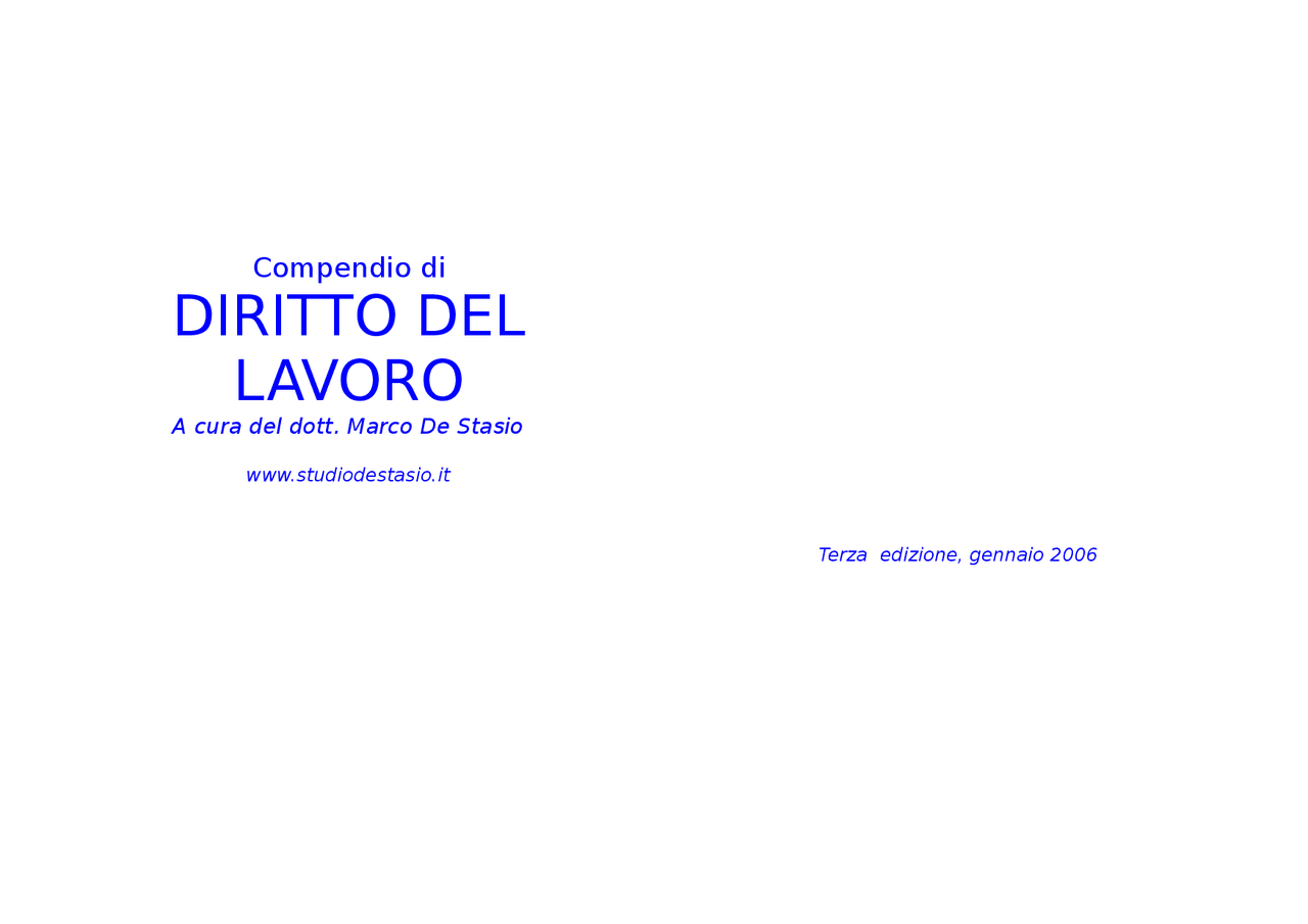compendio del diritto del lavoro