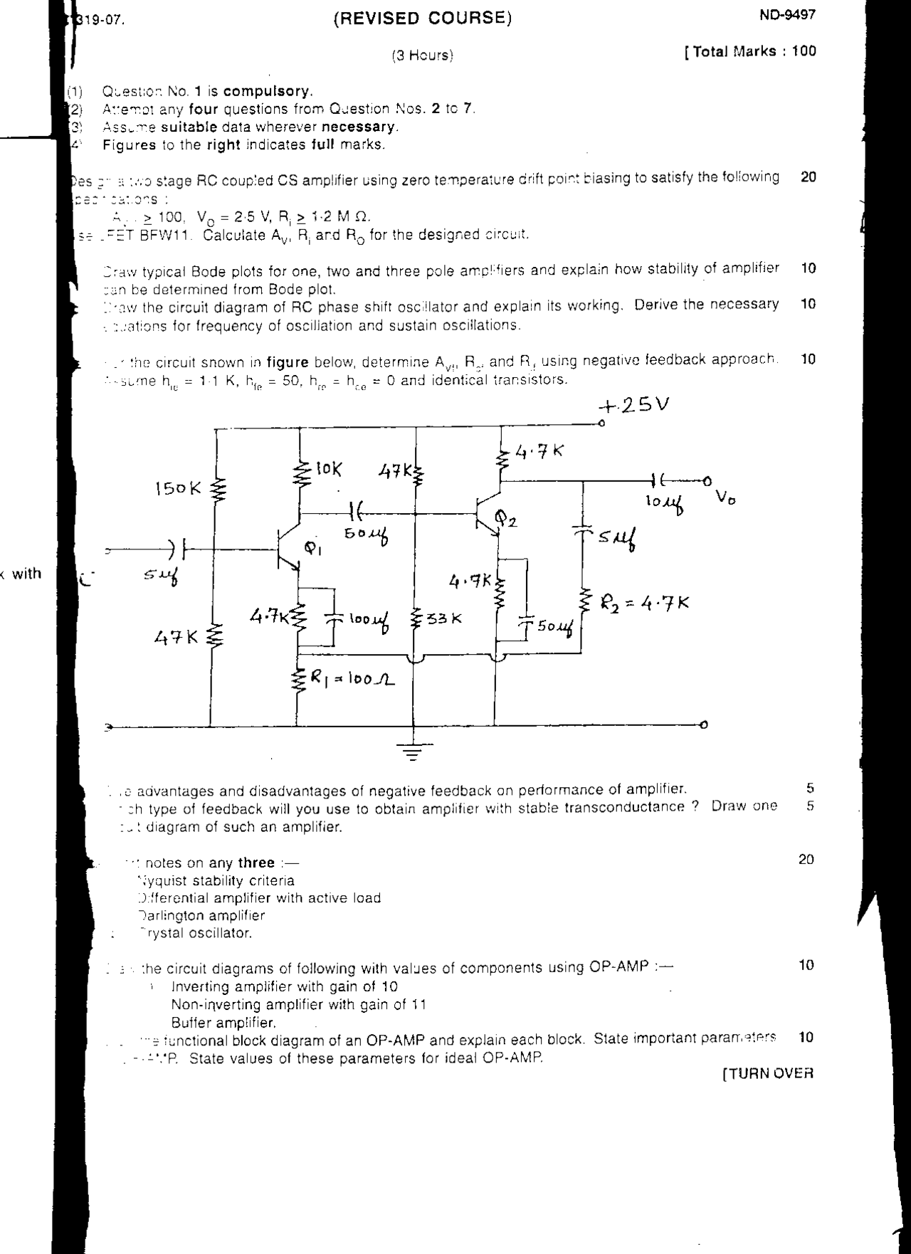 Revised Course Notes on Negative Feedback in Electrical Engineering ...
