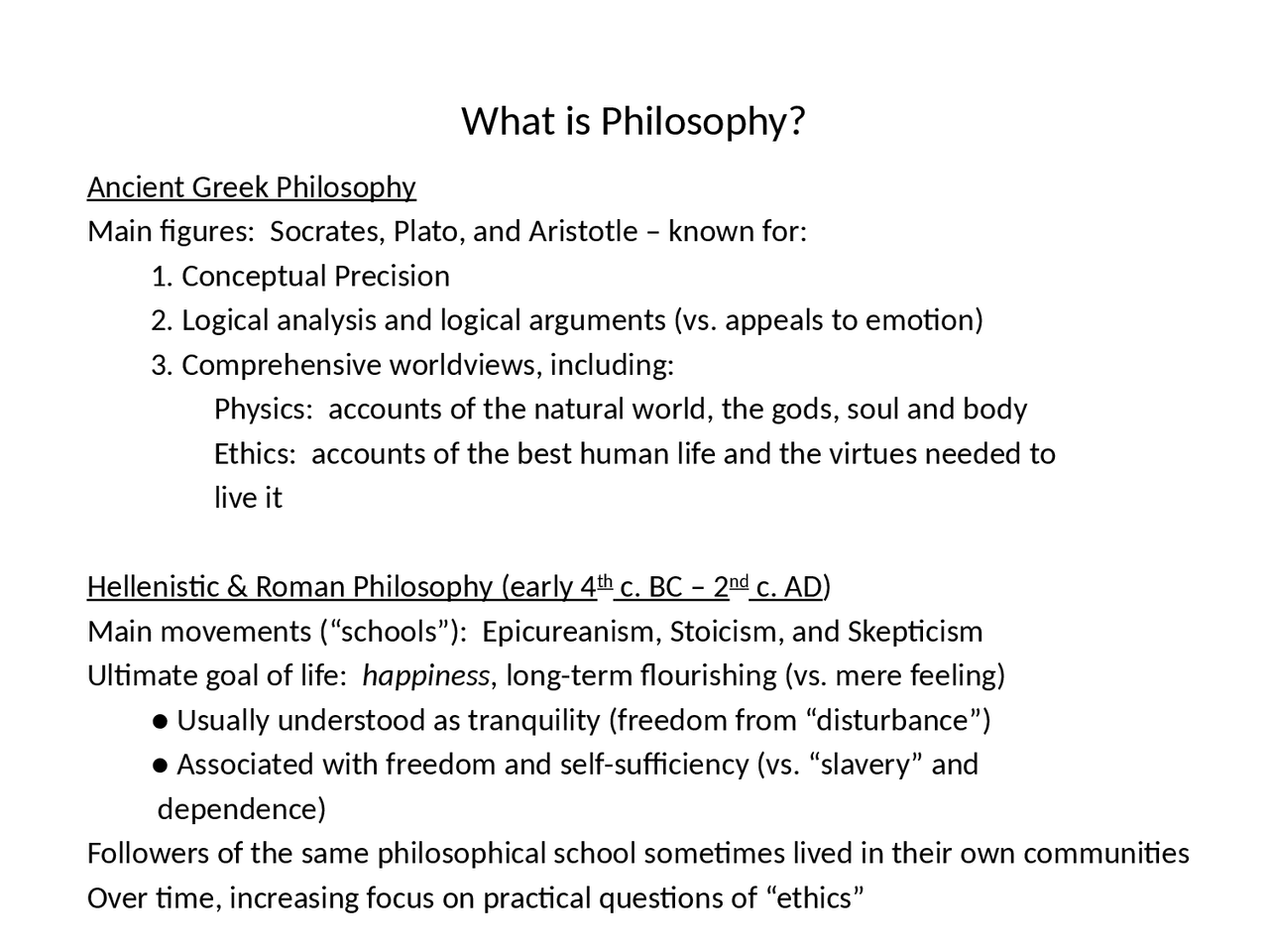 What is Philosophy Humanities Core Lecture Human 1 Docsity
