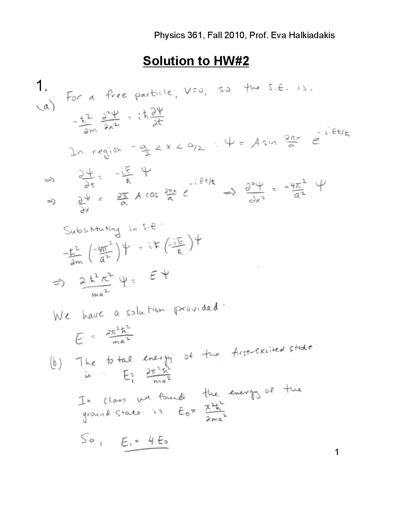 Quantum Physics Homework Example 6 Solved Problems on Quantum and Atomic Physics - Homework 2 | 750 361 ...