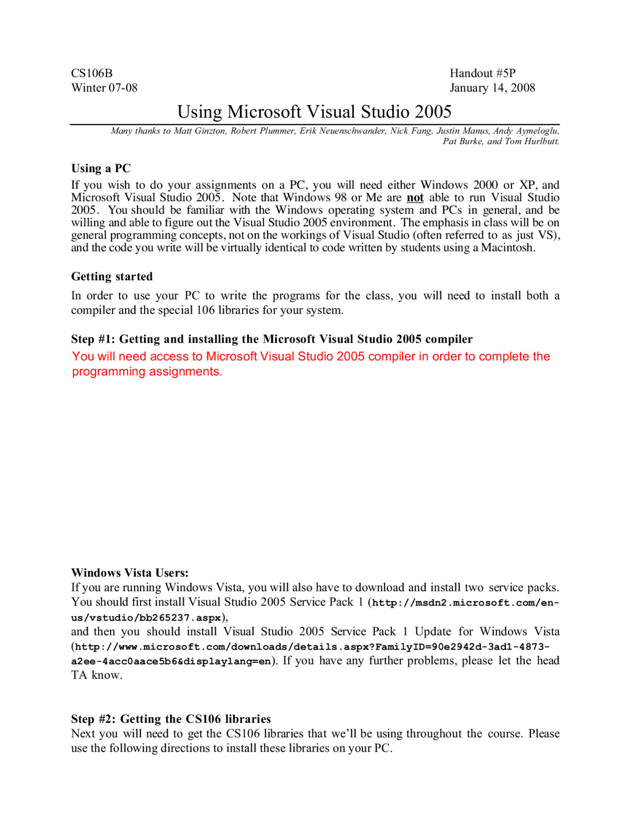 Installing and Setting Up Microsoft Visual Studio 2005 for CS106B ...