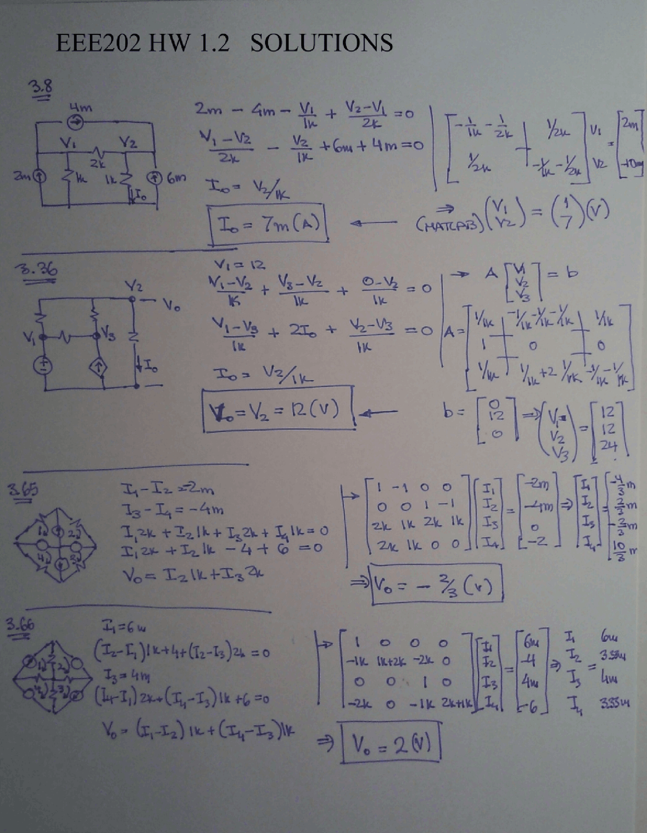Assignment 1 with Solution for Circuits I | EEE 202 - Docsity