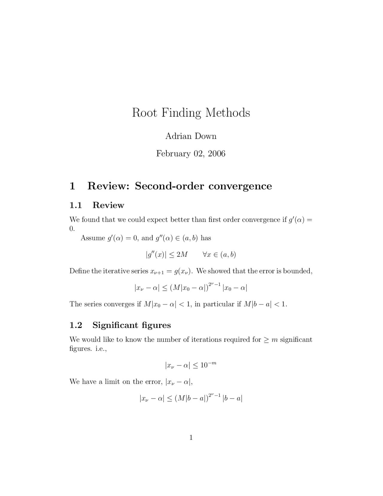 Root Finding Methods, Lecture Notes - Advanced Calculus | Apuntes ...