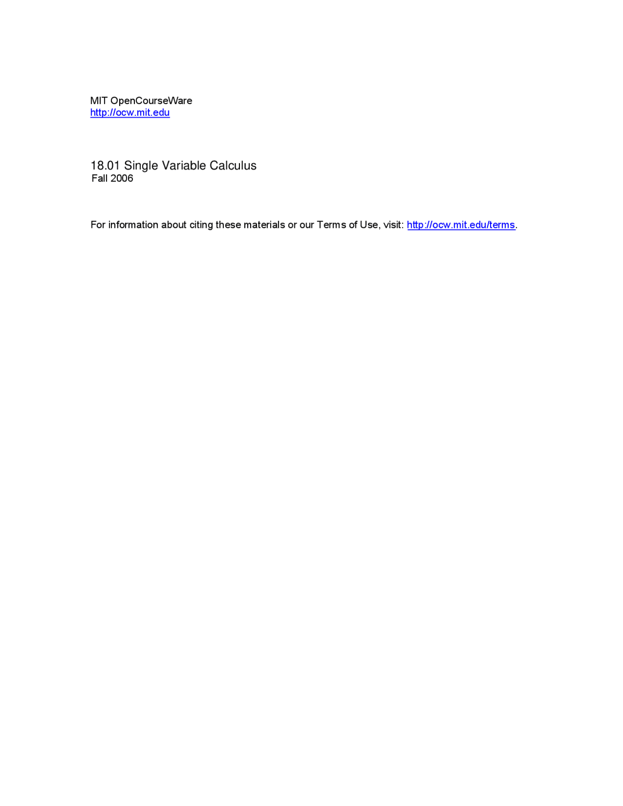 Single Variable Calculus - prfinal - Mathematics - Docsity