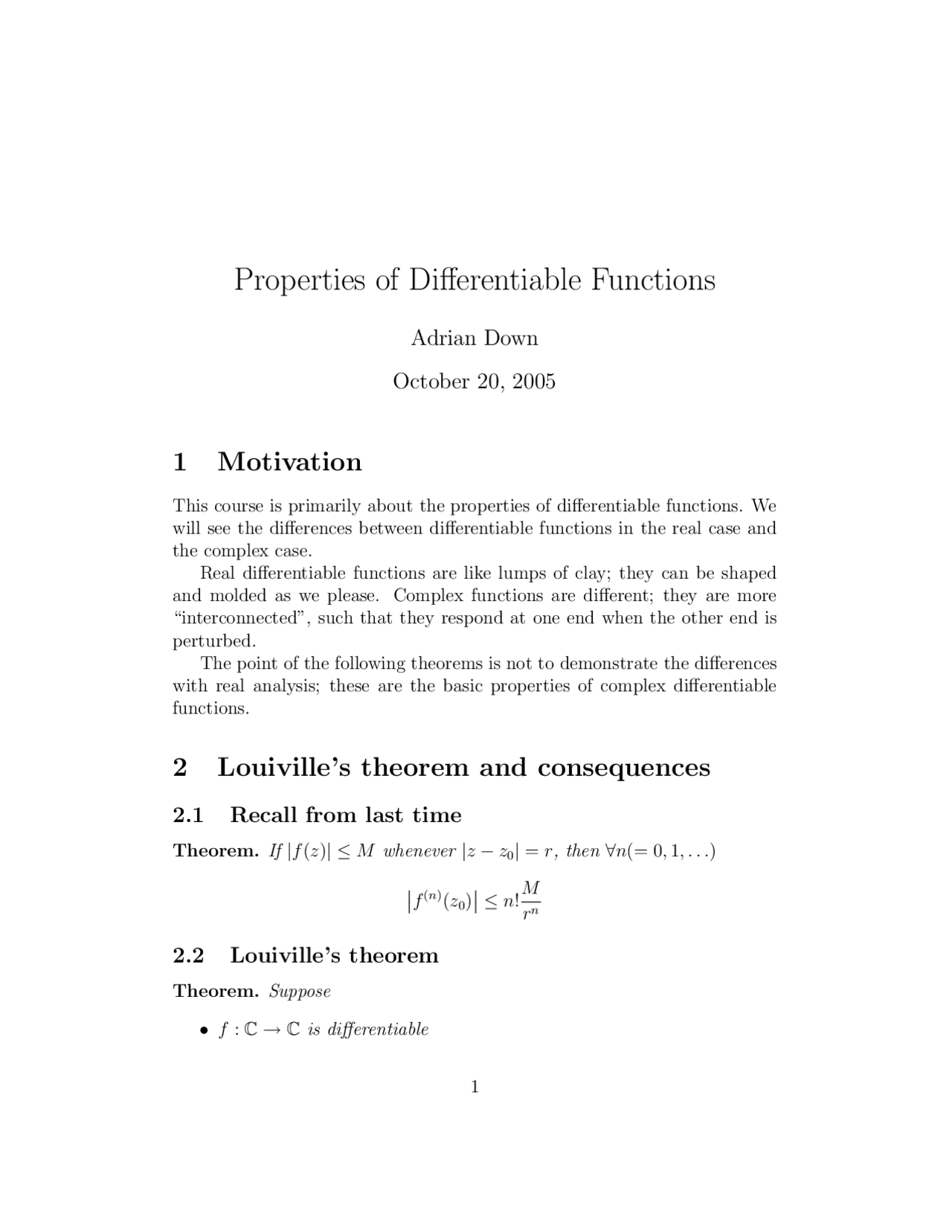 Properties of Continuous Functions, Lecture Notes - Integral Calculus ...