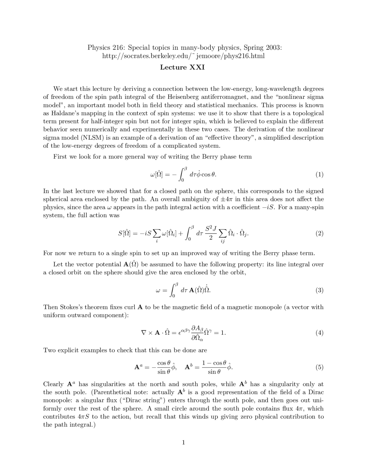 Many Body Physics 21, Lecture Notes - Physics | Study notes Applied ...