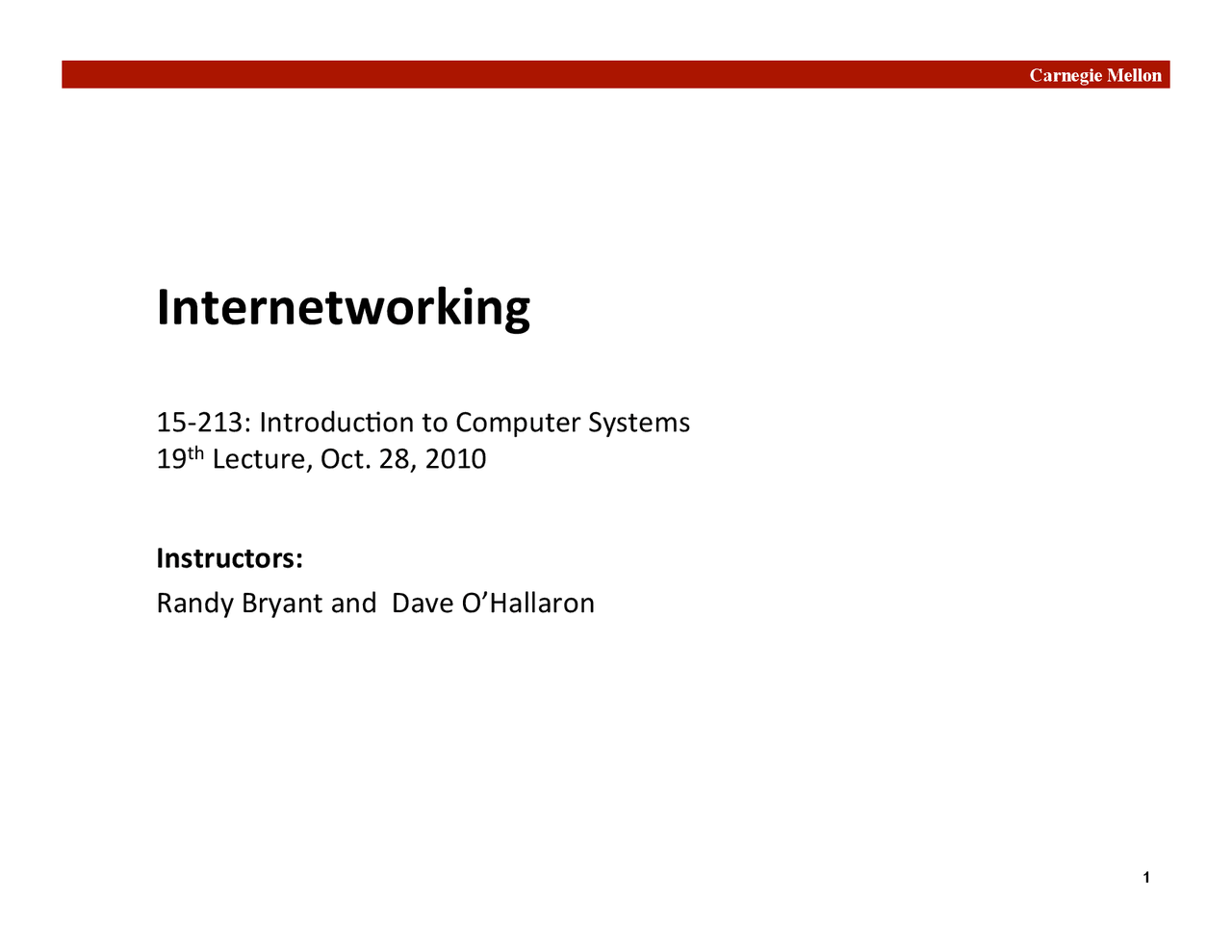 Internetworking, Lecture Slide - Computer Science | Slides Computer ...