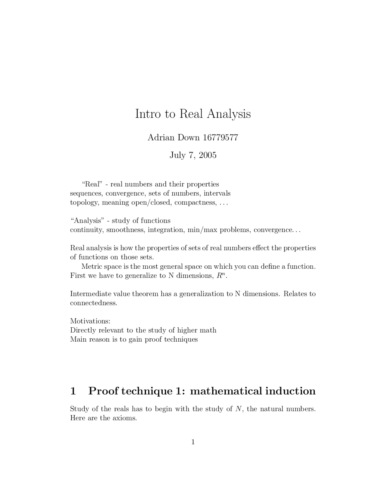 Introduction Analysis Real Introduction to Real Analysis, Lecture Notes - Mathematics - Docsity