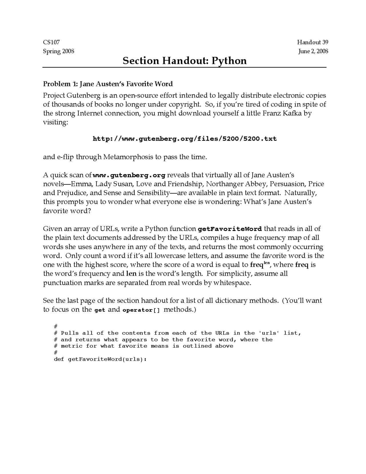 Section Handout: Python - Programming Paradigms - 39 - Docsity