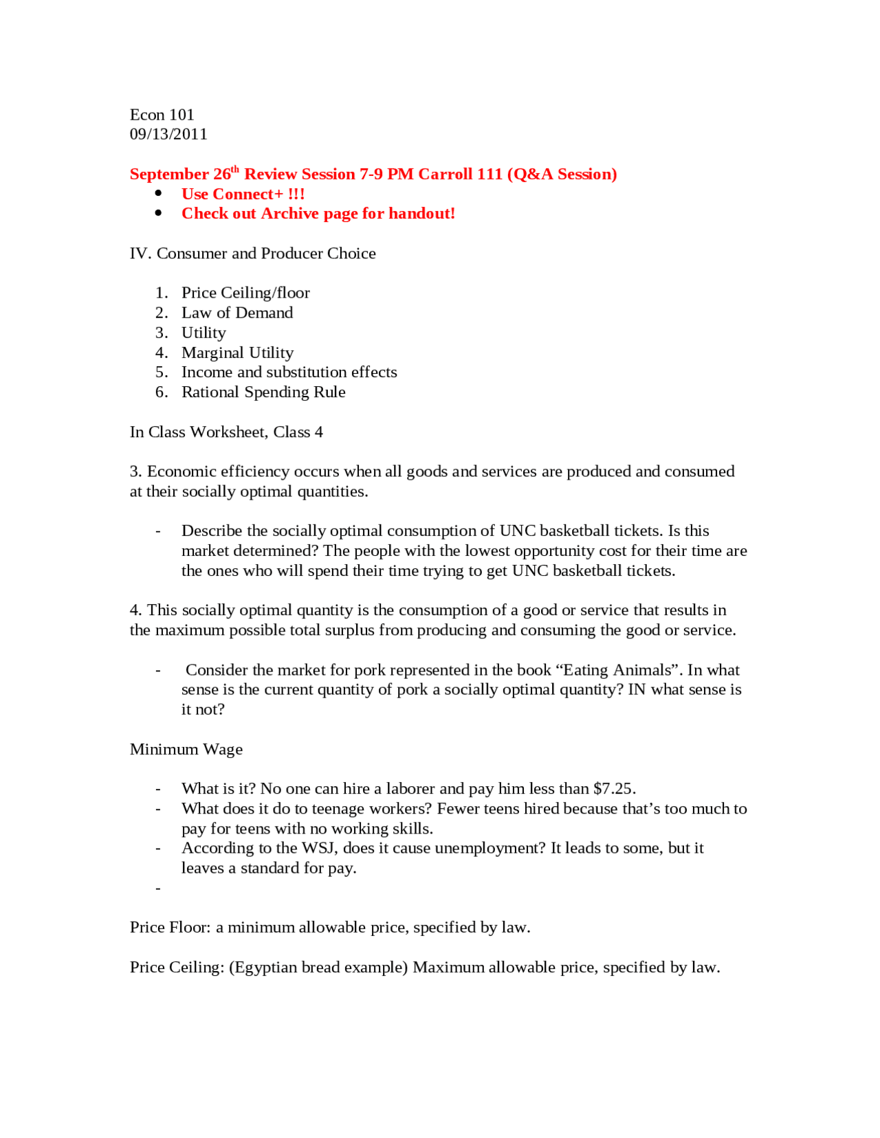 Review Questions with Solution on Introduction to Economics | ECON 101 ...
