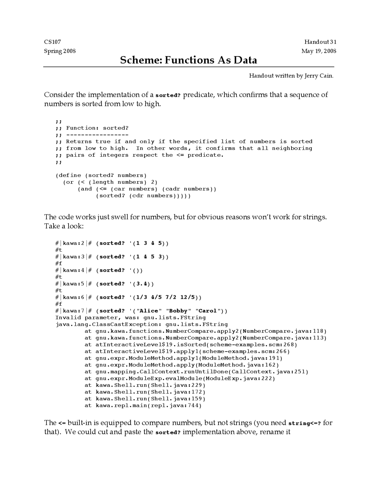 Scheme: Functions As Data - Programming Paradigms - 31 - Docsity