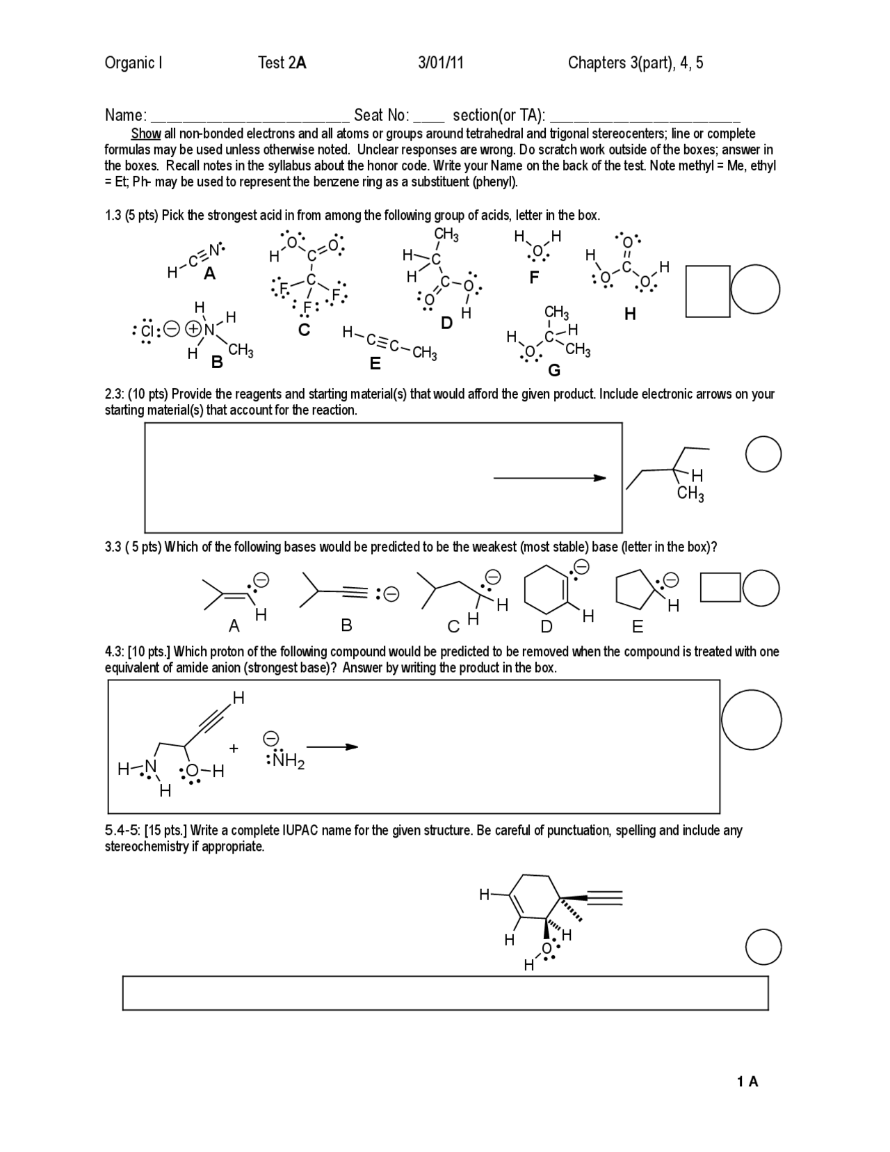 14 Solved Questions on Organic Compounds in Organic Chemistry Test 2