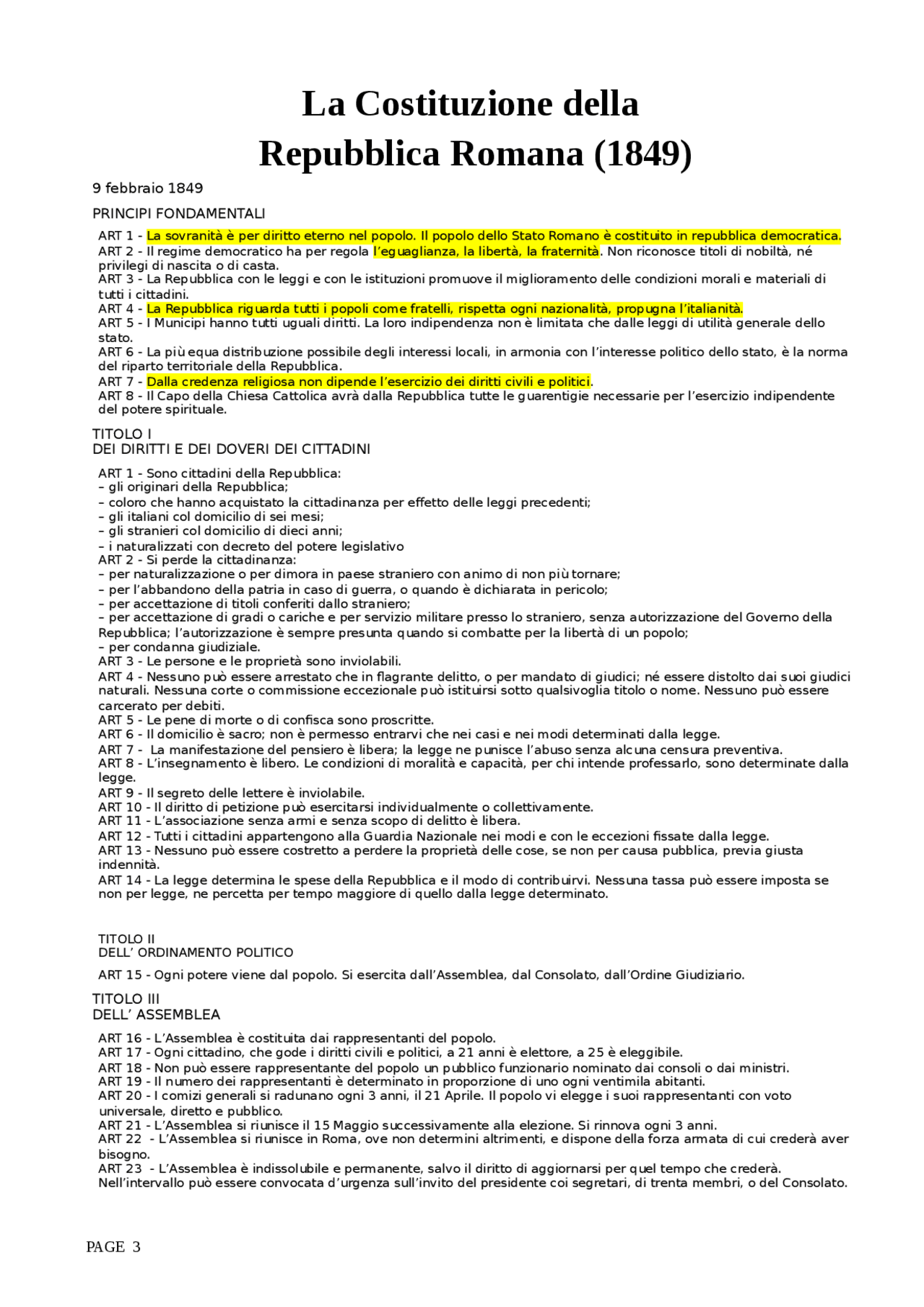 Appunti Costituzione Rep Romana Appunti di Storia Contemporanea Docsity