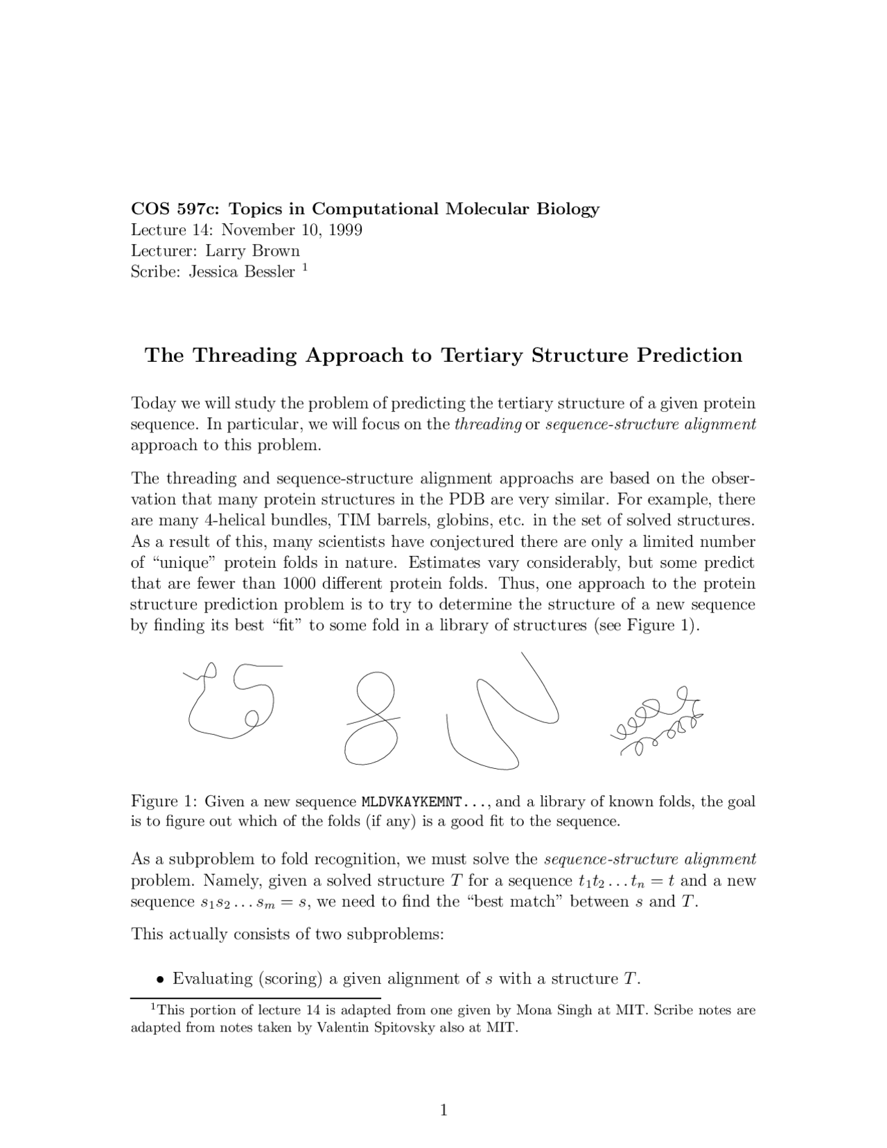 Protein Tertiary Structure Prediction: Threading & 3D Profiles | Study ...