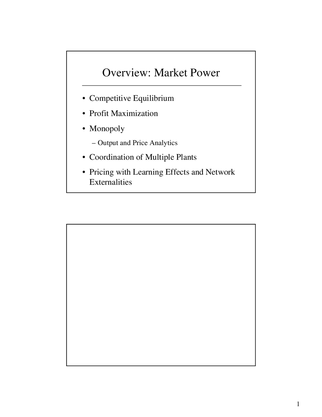 Market Pwer, Lecture Notes - Economics - Docsity
