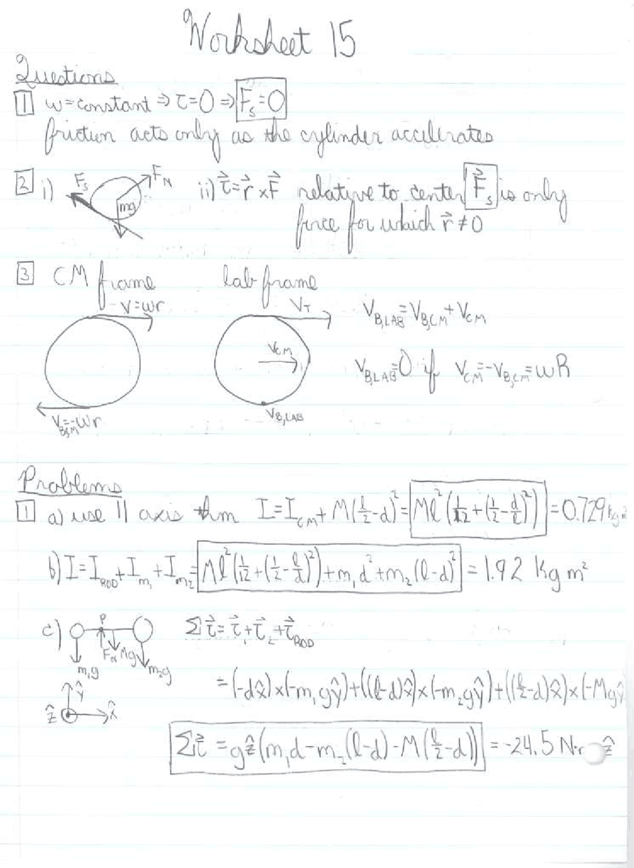 Mechanic Rotation Idea Mechanics Rotation - Exercises - Physics - Docsity