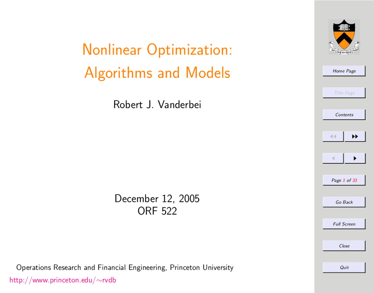 Linear Programming Non-Linear Optimization, Lecture Notes - Mathematics ...