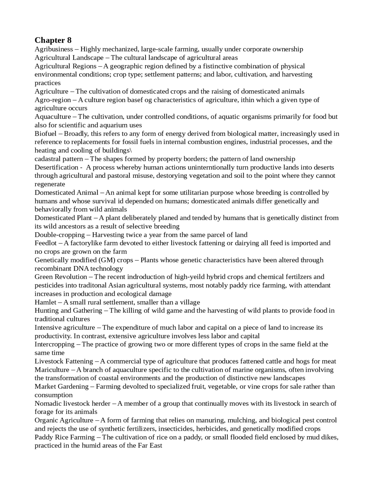 Exam 2 Review Terms Geography of Space, Place and Location 450 103