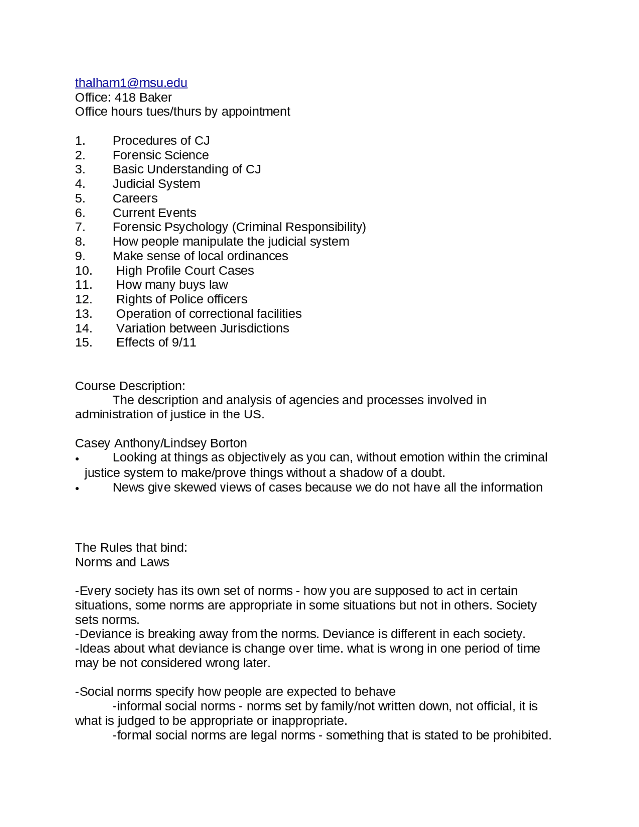 Exam # 1 - What is Criminal - Intro to Criminal Justice | CJ 110 - Docsity